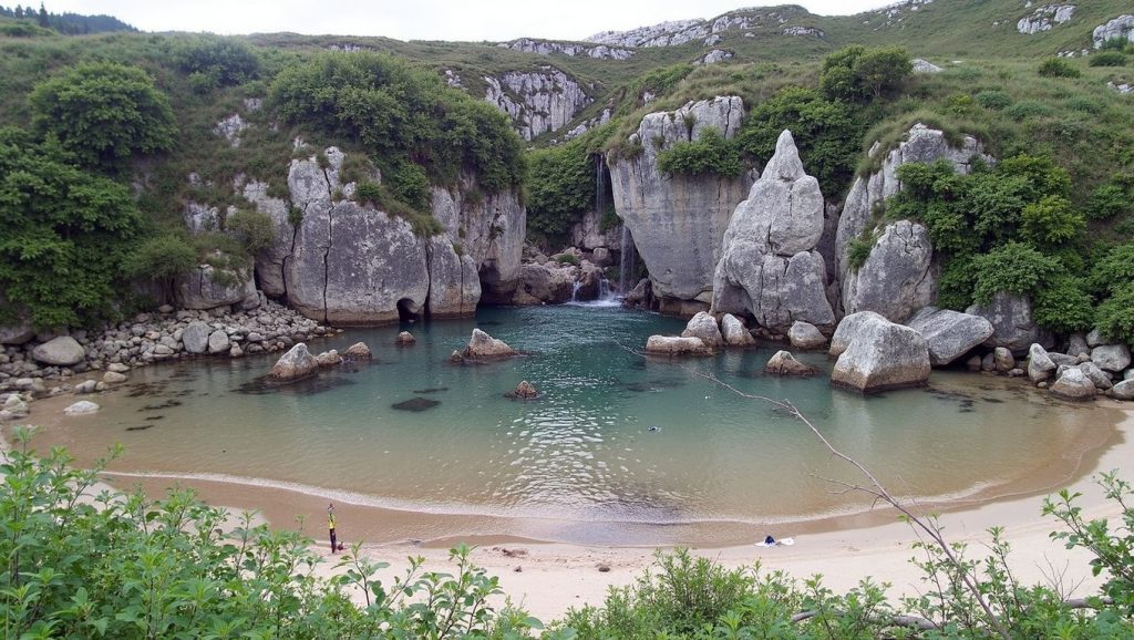 Entorno natural de Playa del Barrigón en Asturias