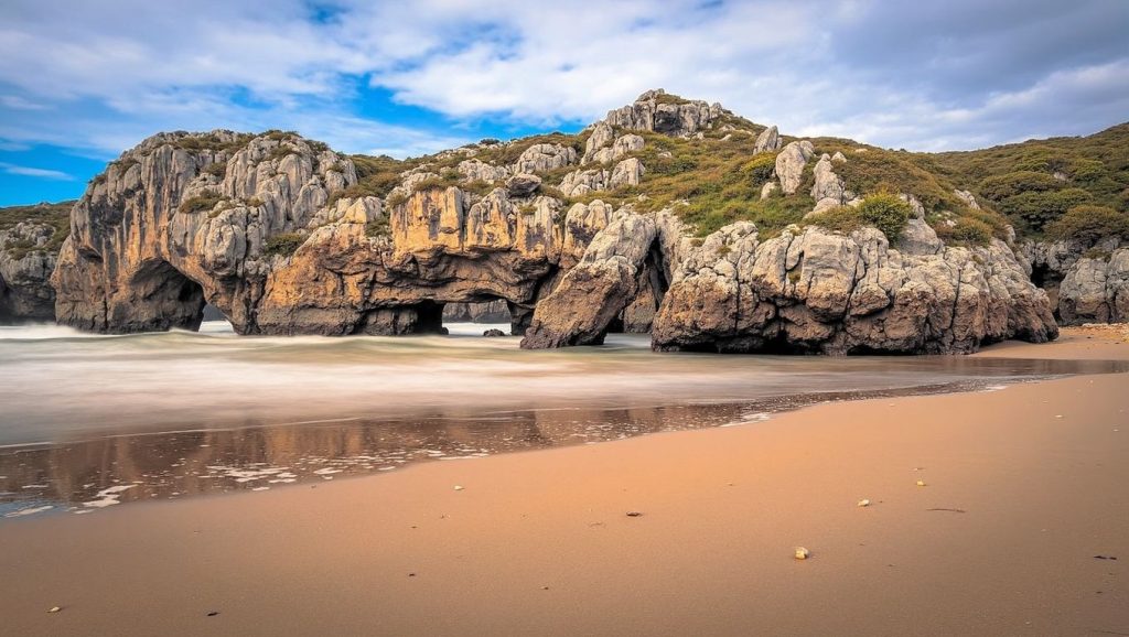 Olas y surf en Playa del Castro, Asturias (Asturias)