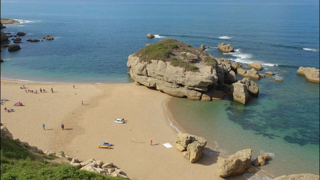 Panorámica de Playa del Cervigón, Asturias