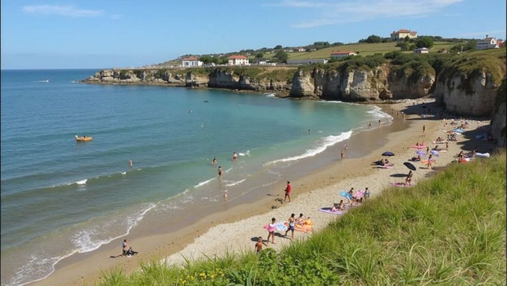 Entorno natural de Playa del Cervigón en Asturias