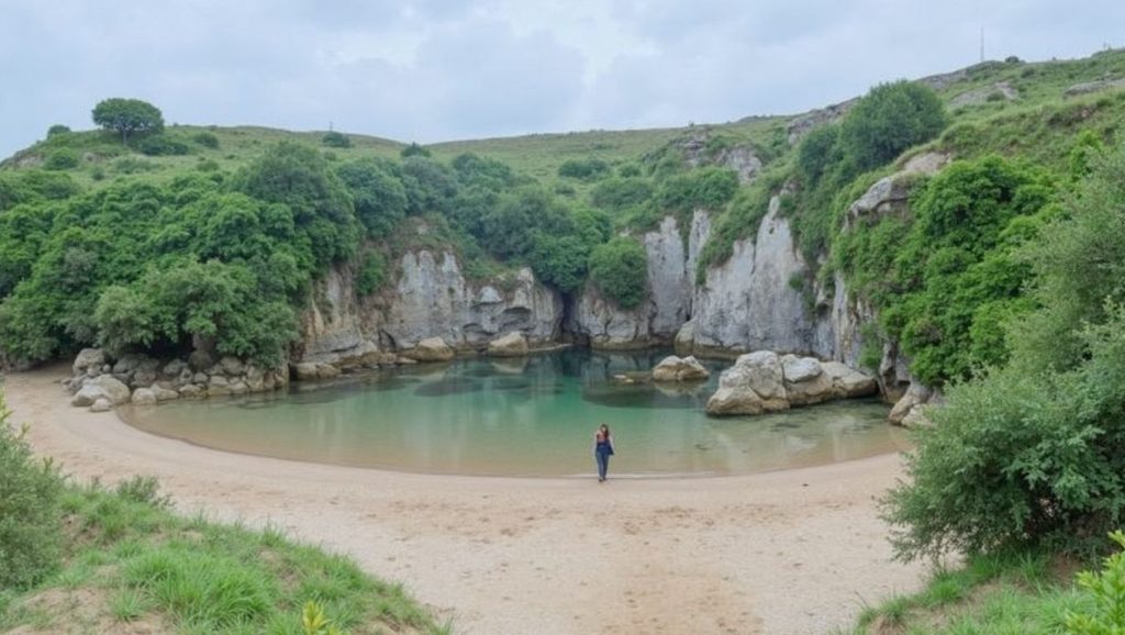 Entorno natural de Playa del Churín en Asturias