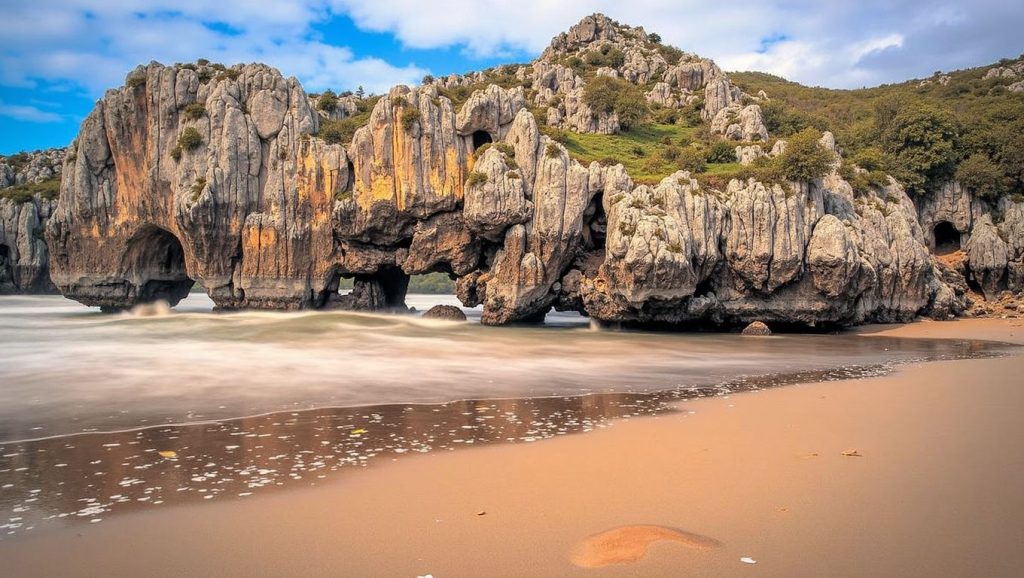 Entorno natural de Playa del Cuerno en Asturias