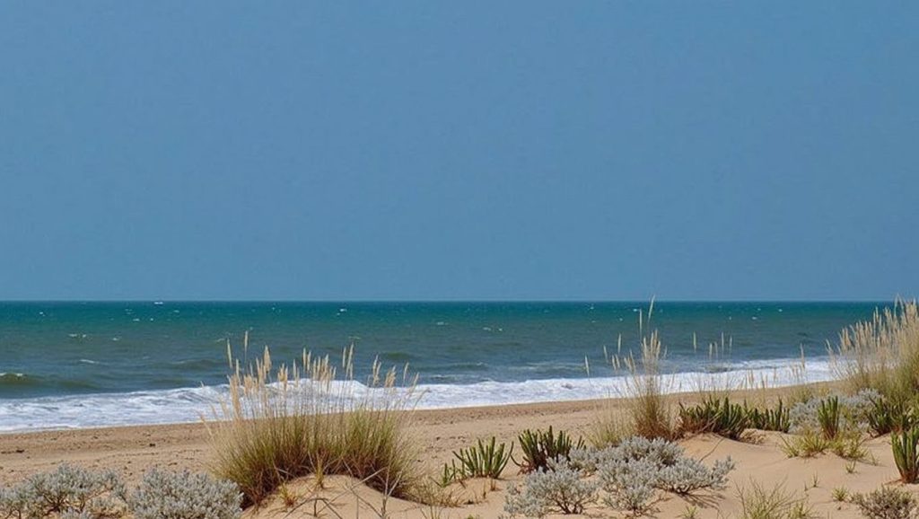 Línea de costa en Playa del Espigón (Juan Carlos I), Huelva