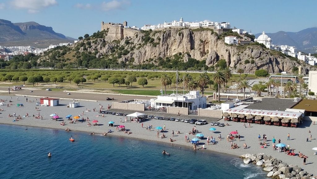 Vista de Playa del Mayorazgo en Salobreña, Granada
