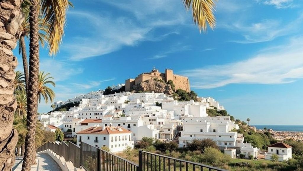Detalle de arena y agua en Playa del Mayorazgo, Salobreña