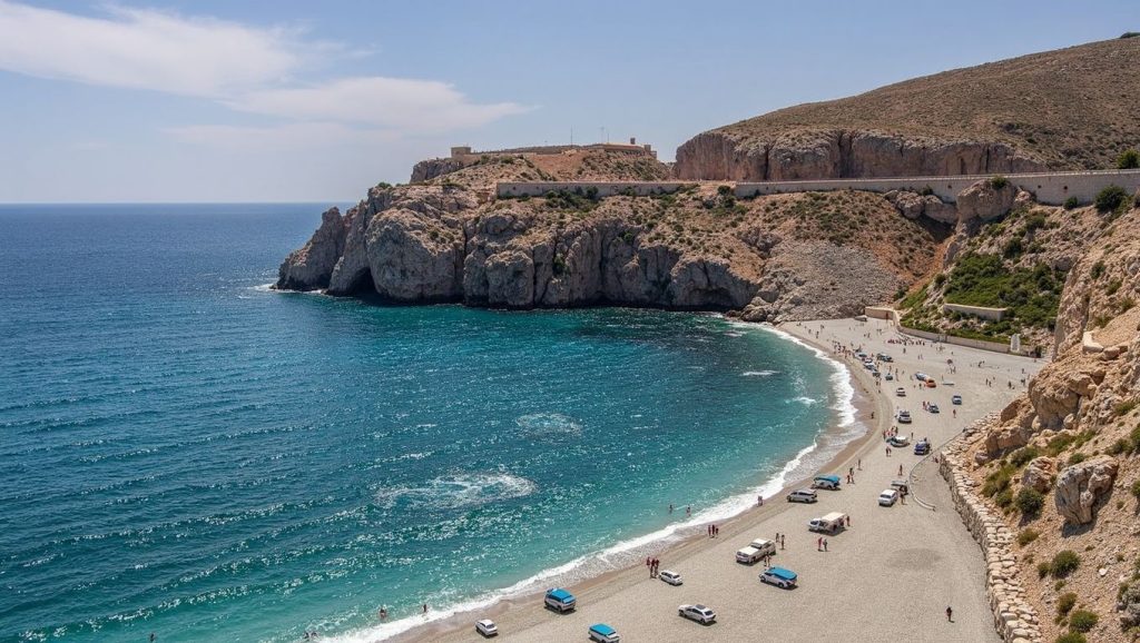 Panorámica completa de Playa del Mayorazgo, playa de Salobreña