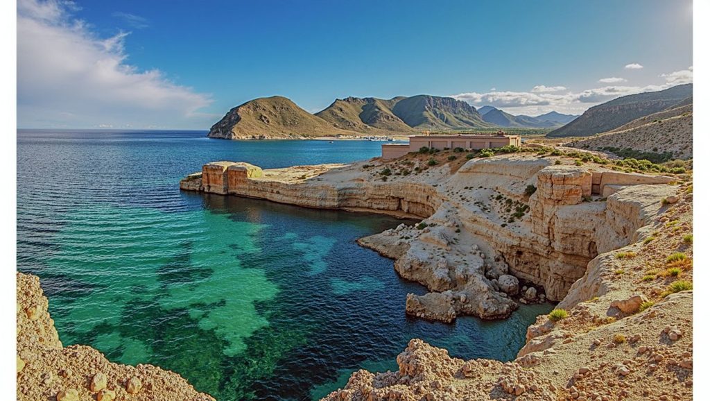 Panorámica completa de Playa del Playazo de Rodalquilar, playa de Níjar