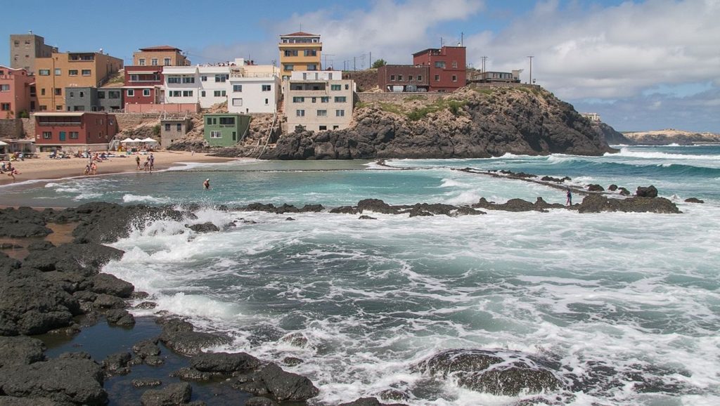 Arena volcánica de Playa Dos Roques, Gáldar (Gran Canaria)