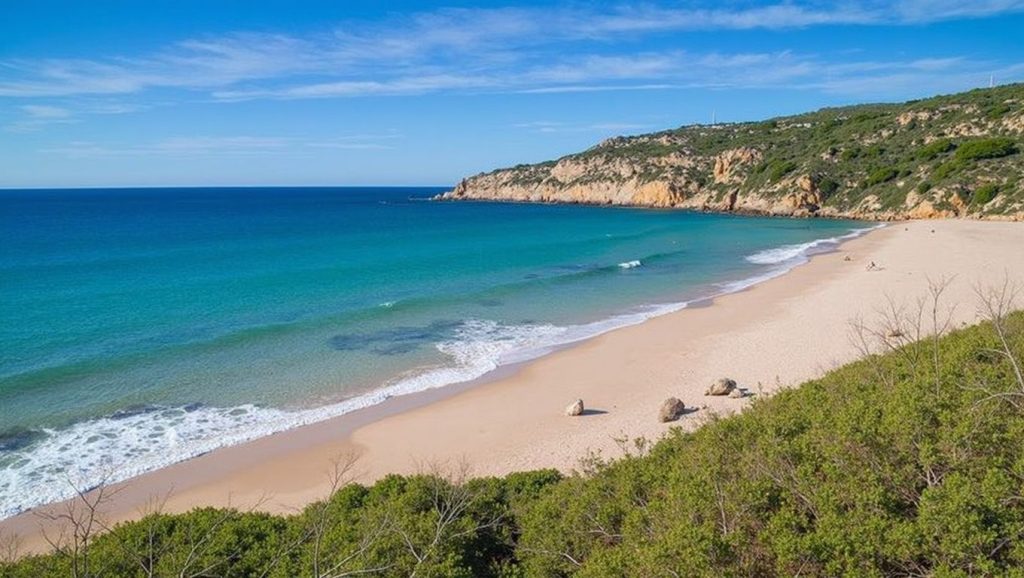 Detalle de arena y agua en Playa El Cañuelo, Tarifa