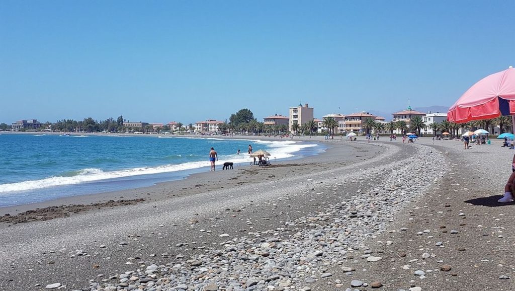 Playa El Cable (Playa Can de Motril) desde la arena, Motril, Granada