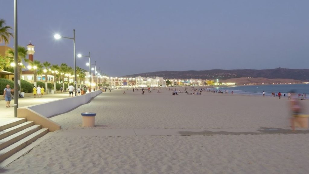Vista amplia de Playa El Carmen en Barbate, Cádiz