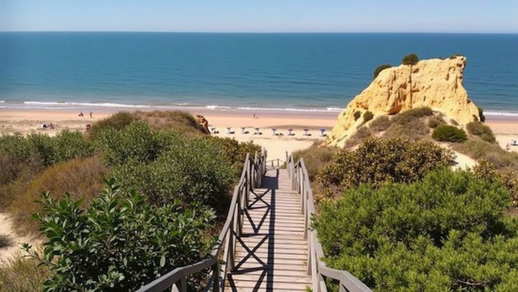 Vista del litoral en Playa El Parador, Moguer