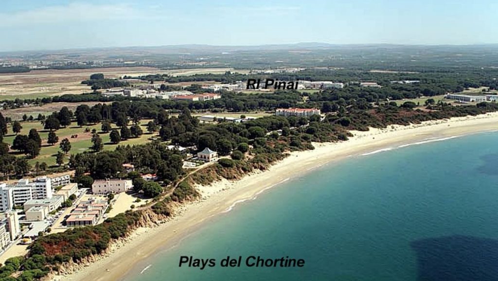 Orilla de Playa El Rompidillo con olas suaves en Rota