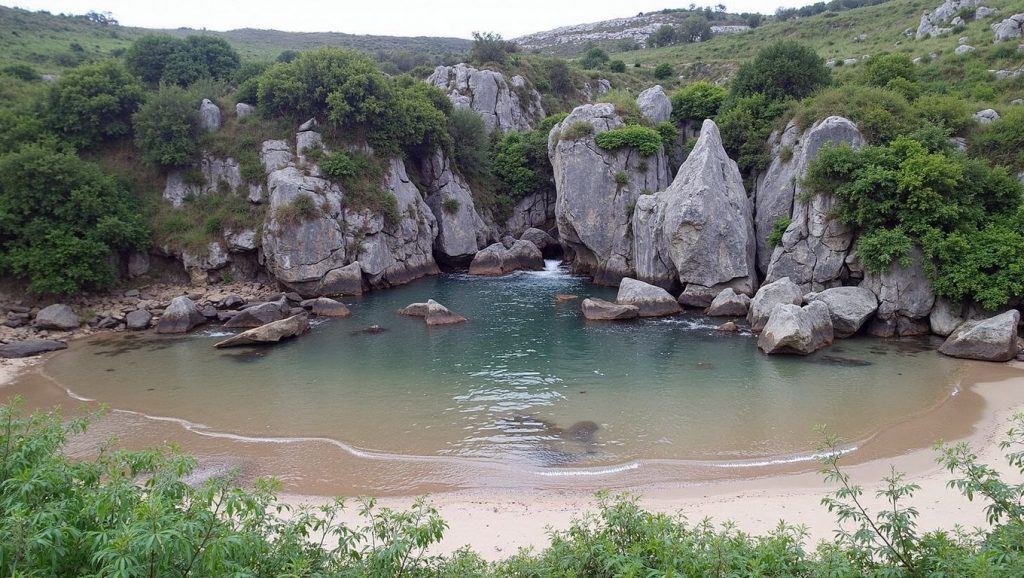 Entorno natural de Playa Fajal en Asturias