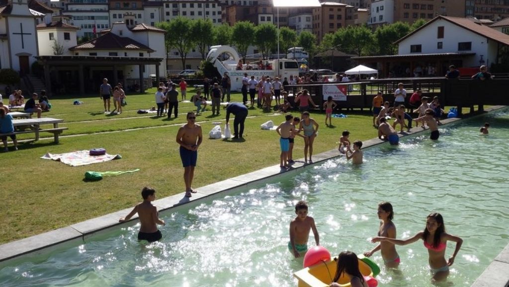 Panorámica de Playa fluvial de Llano, Asturias