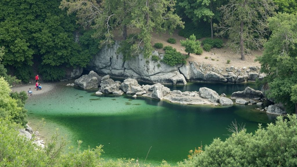 Panorámica de Playa Fluvial del Dobra, Asturias