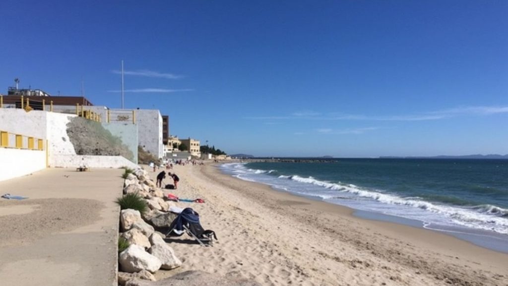 Playa Fuentebravía desde la arena, El Puerto de Santa María, Cádiz