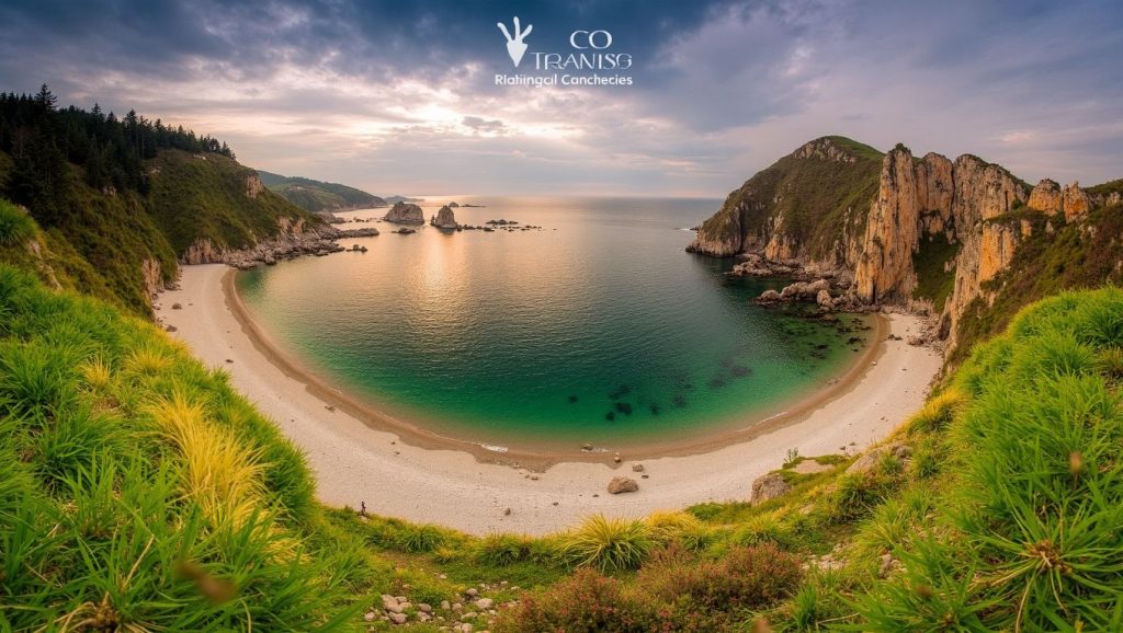 Panorámica de Playa Gancedo, Asturias