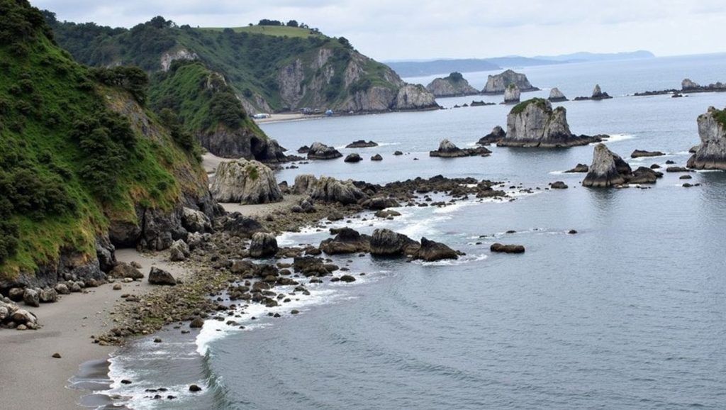 Entorno natural de Playa Gueirúa en Asturias