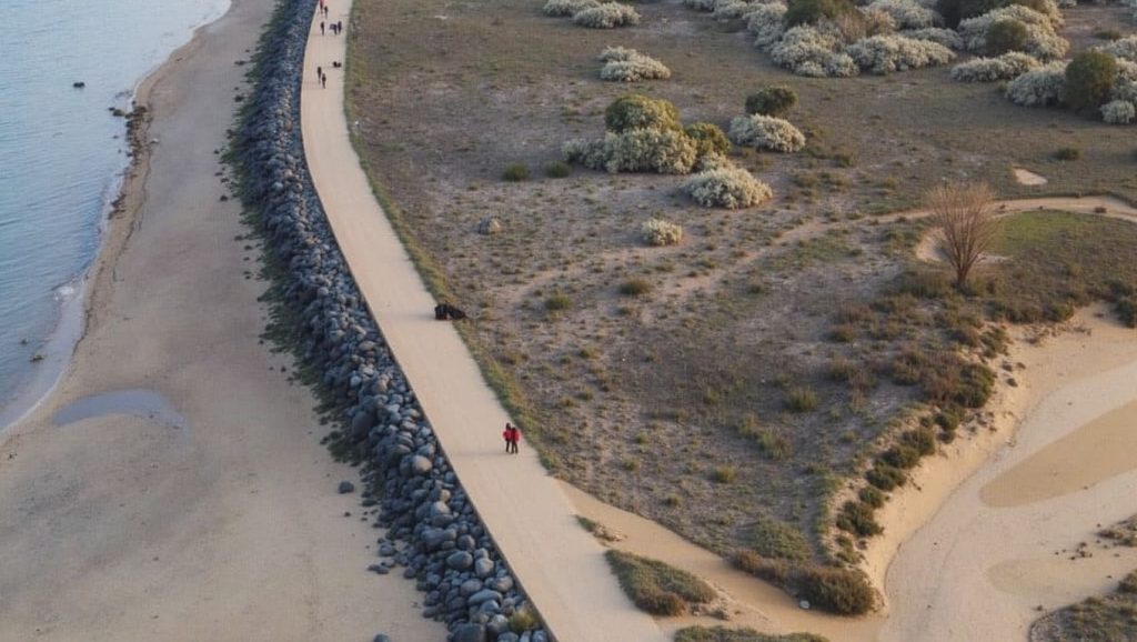 Vista del litoral en Playa Icona / Pesmar, Isla Cristina