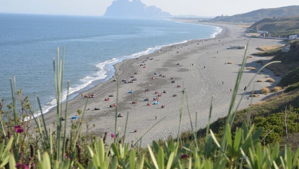 Arena y orilla en Playa La Alcaidesa, La Línea de la Concepción, Cádiz