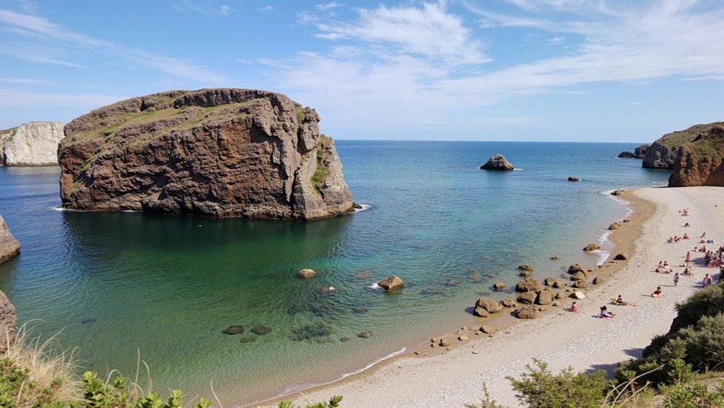 Aguas de Playa La Barquera en Cudillero (Asturias)