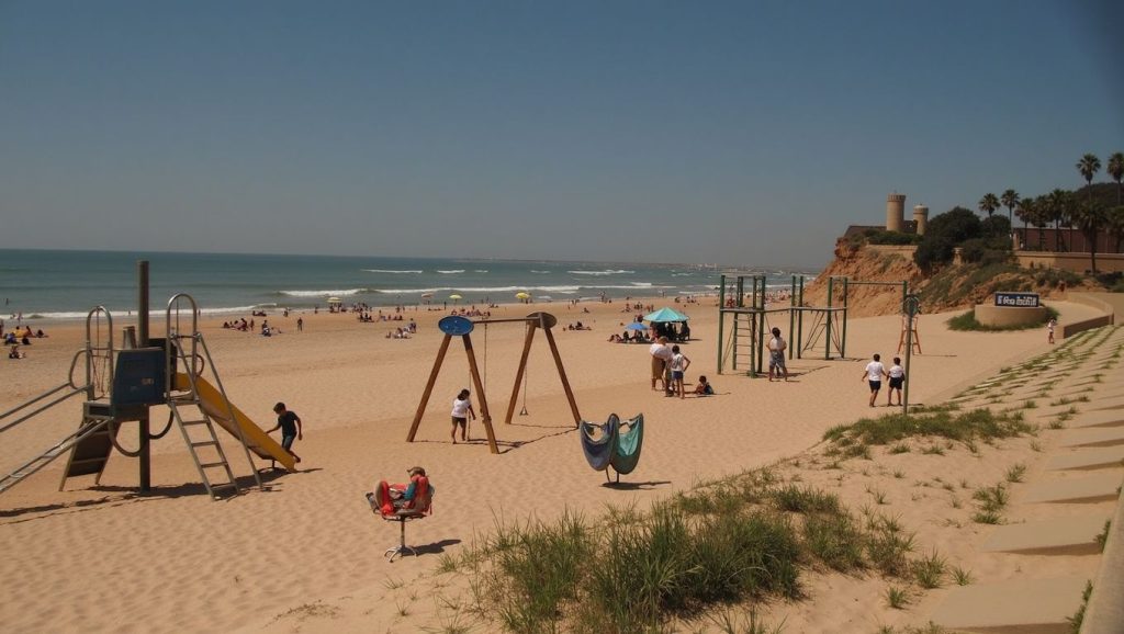 Costa de Chiclana de la Frontera desde Playa La Barrosa, Cádiz