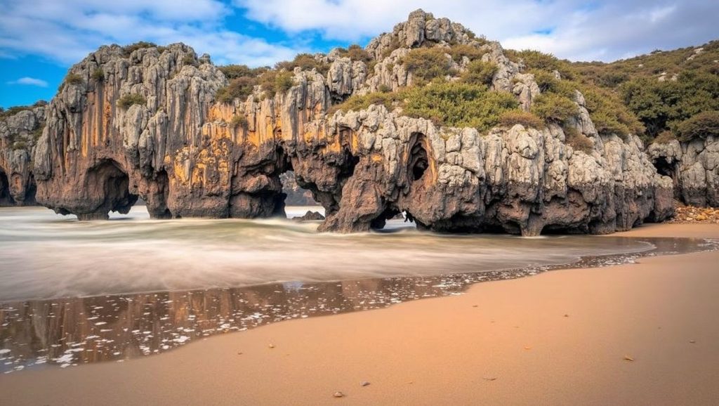 Panorámica de Playa La Cagonera, Asturias