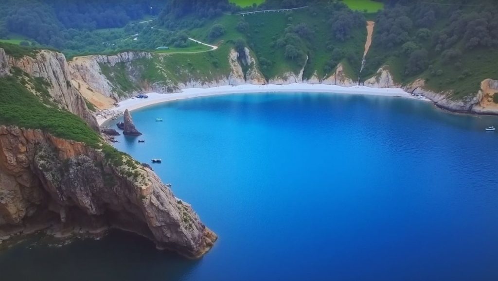 Entorno natural de Playa la Conchona en Asturias