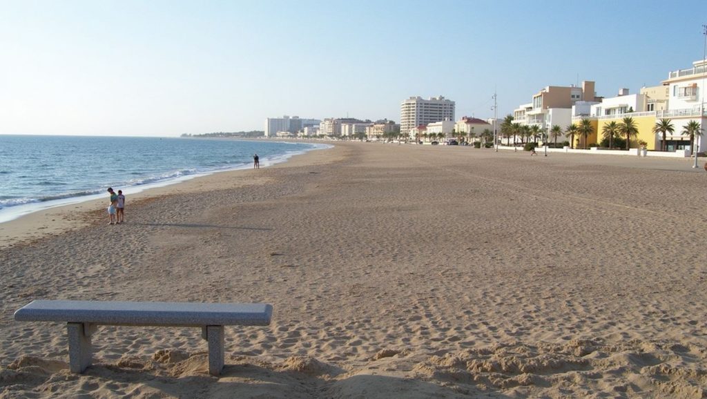 Vista amplia de Playa La Costilla en Rota, Cádiz