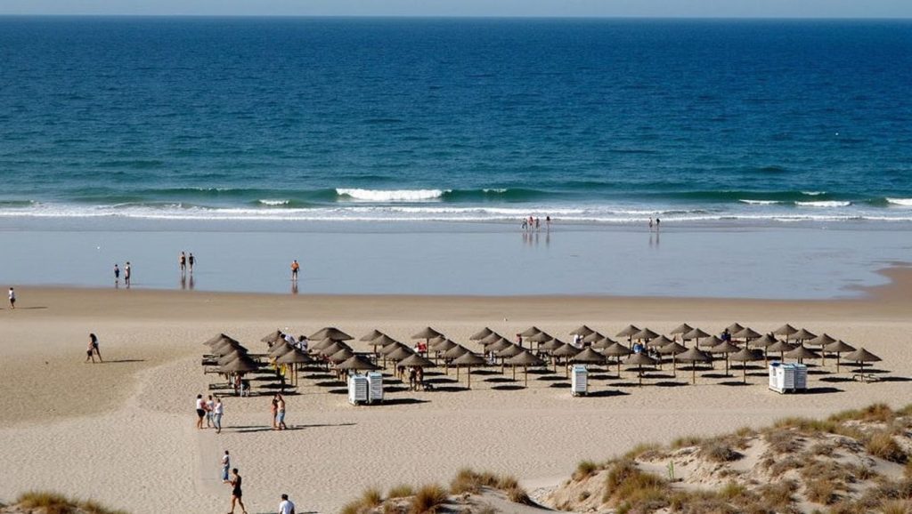 Vista general de Playa Los Bateles, Conil de la Frontera