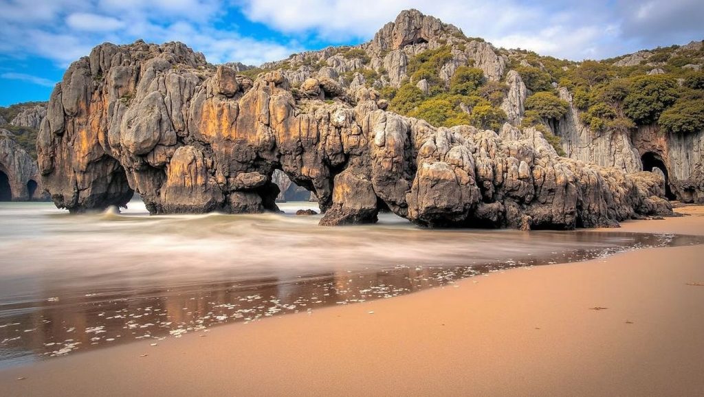 Panorámica de Playa Los Negros, Asturias