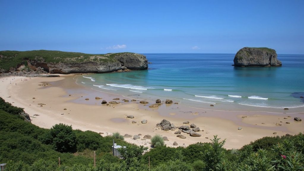 Olas y surf en Playa Los Negros, Asturias (Asturias)