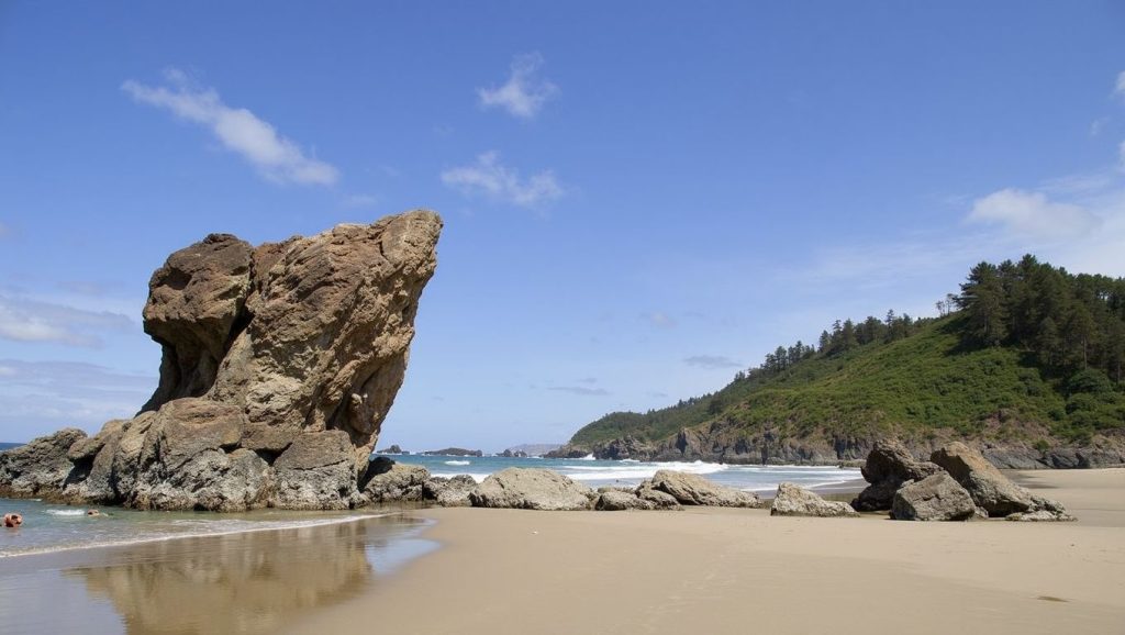 Panorámica de Playa Mexa La Yegua, Asturias