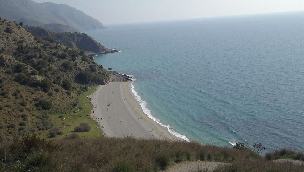 Vista del litoral en Playa Nudista de Las Alberquillas de Nerja, Nerja