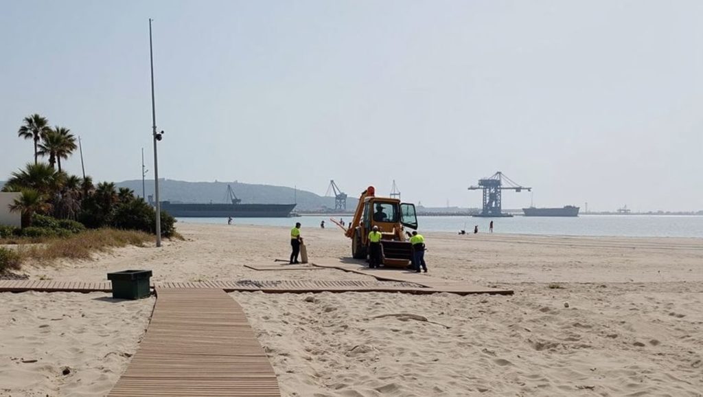 Vista del litoral en Playa Palmones, Los Barrios
