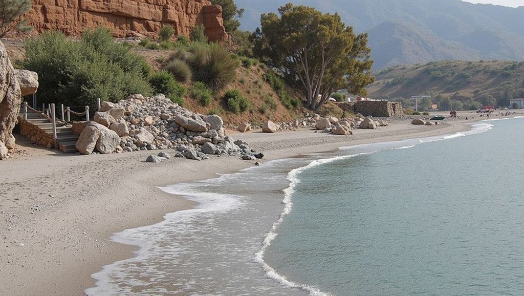 Camino de acceso a Para Campers de Burriana, Nerja, Málaga