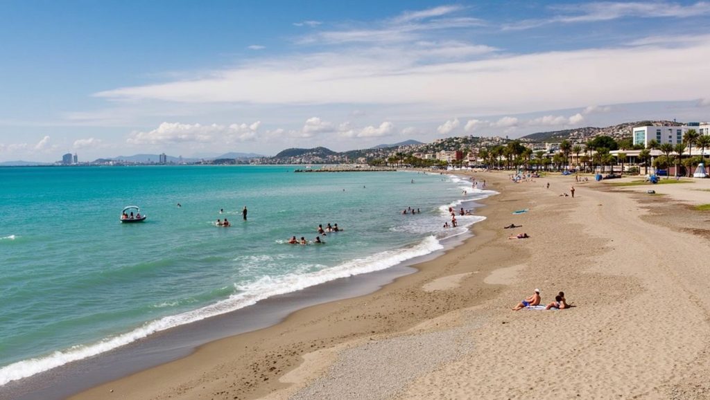 Vista de Playa Para Perros de El Dedo desde la orilla, Málaga