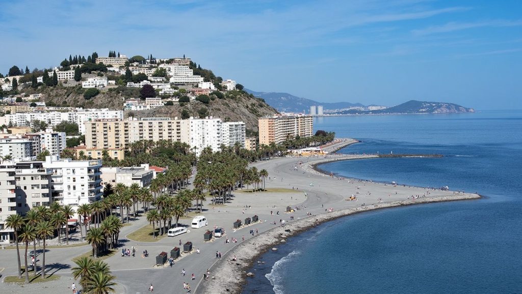 Acceso a Playa Puerta del Mar desde el aparcamiento, Almuñécar