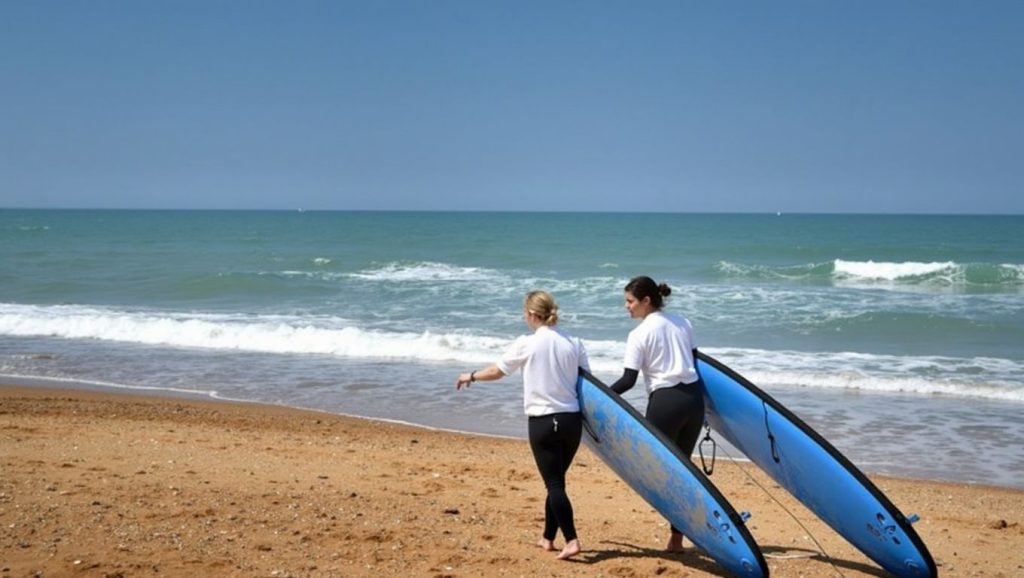 Orilla tranquila de Calas de Roche, playa de Conil de la Frontera