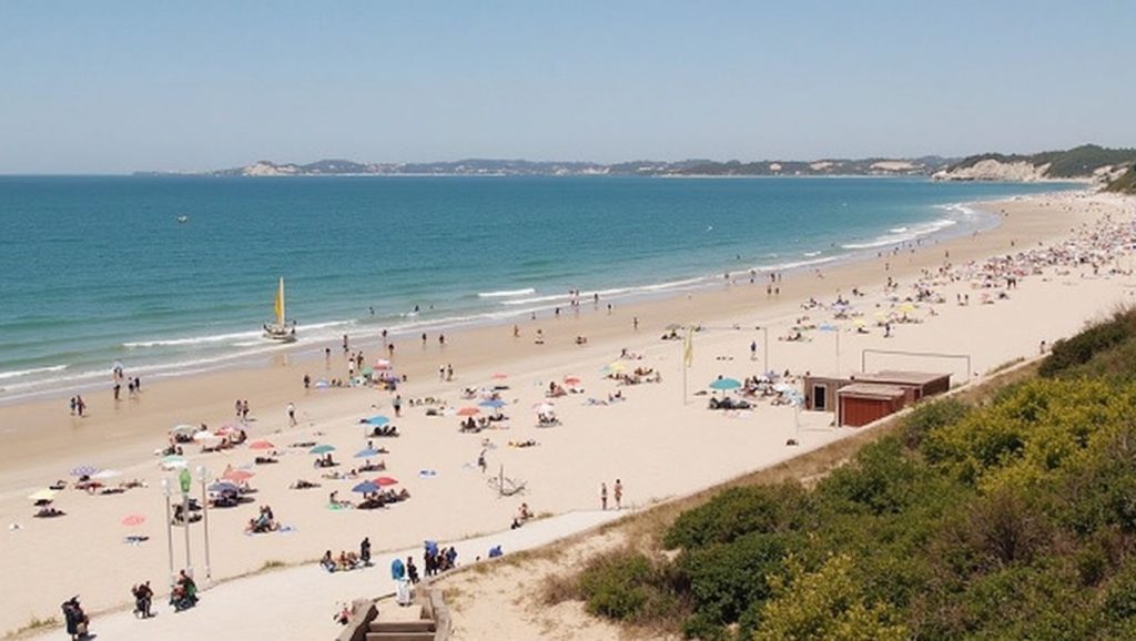 Primer plano de la orilla de Playa Santa Catalina, El Puerto de Santa María