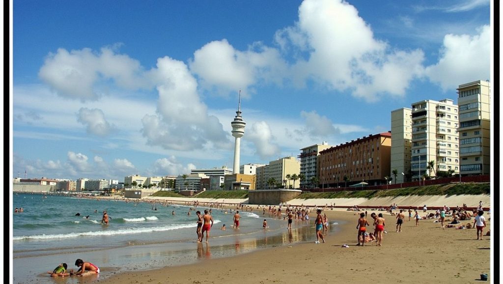Vista de Playa Santa María del Mar en Cádiz, Cádiz
