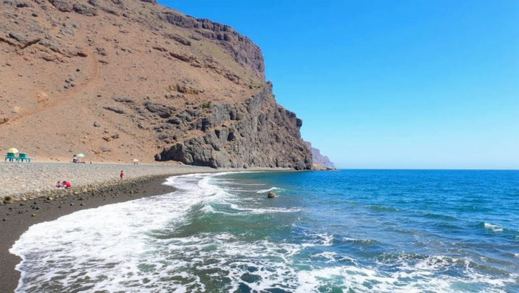 Arena volcánica de Playa Tasartico, La Aldea de San Nicolás (Gran Canaria)