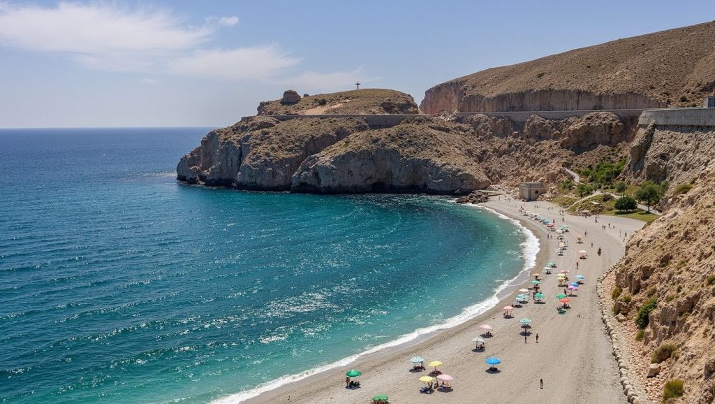 Vista de Playa Tesorillo desde la orilla, Almuñécar