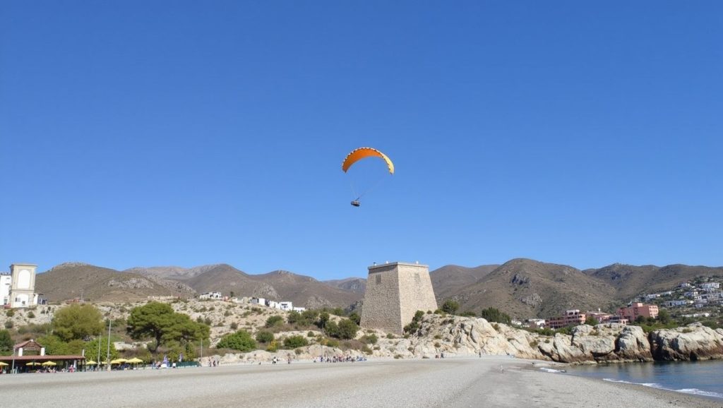 Línea de costa en Playa Tesorillo, Almuñécar