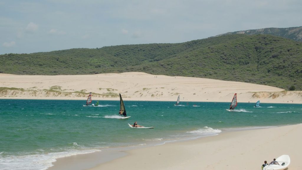Amplio horizonte marino en Playa Valdevaqueros, Tarifa