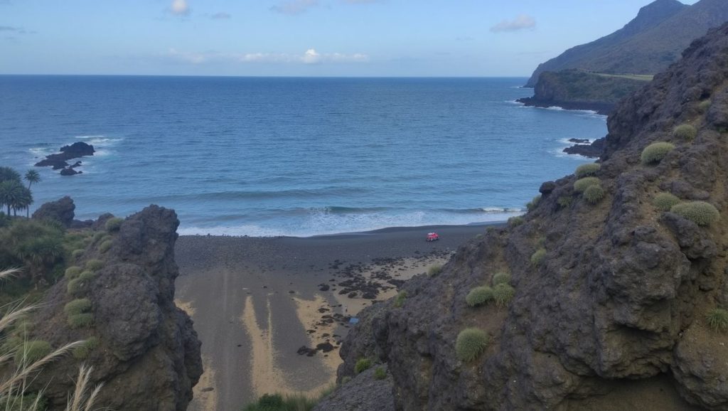 Arena volcánica de Playa y Fuente de Tejigüel, Hermigua (La Gomera)