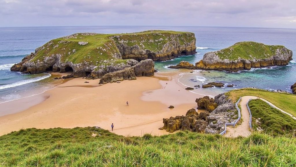 Ría y costa de Portaquinos en Llanes, Asturias