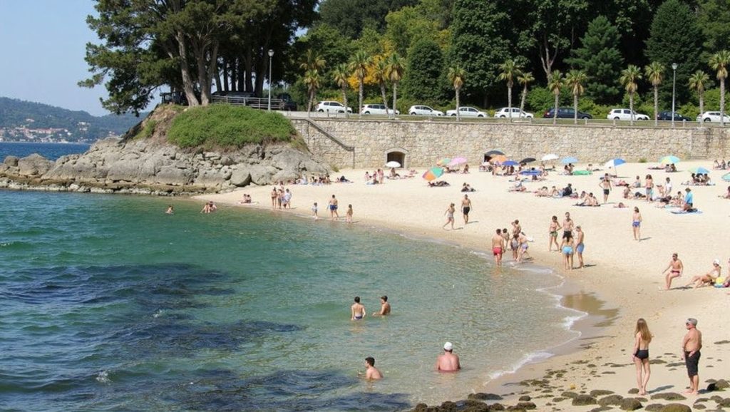 Ría y costa de Praíña de Toralto de Fóra en Marín, Pontevedra