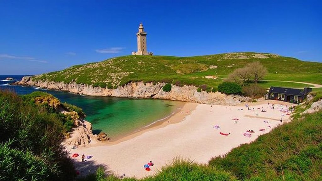 Arena y orilla en Praíña do Demo, Galicia, A Coruña